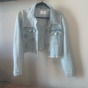 Cropped Denim Tassel Jacket with Sparkle Tassles